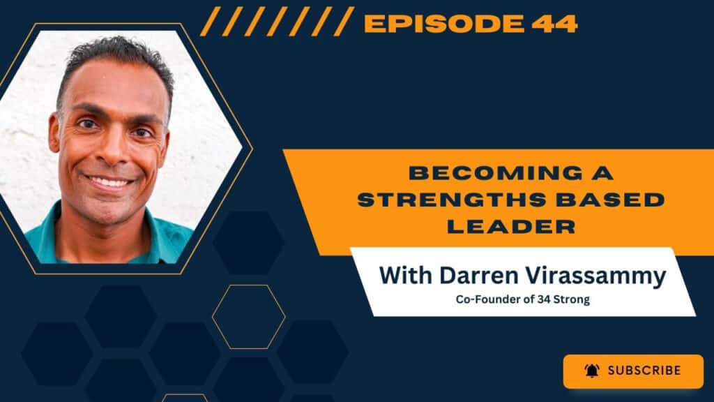 Episode 44 Podcast Banner - Becoming a Strengths Based Leader